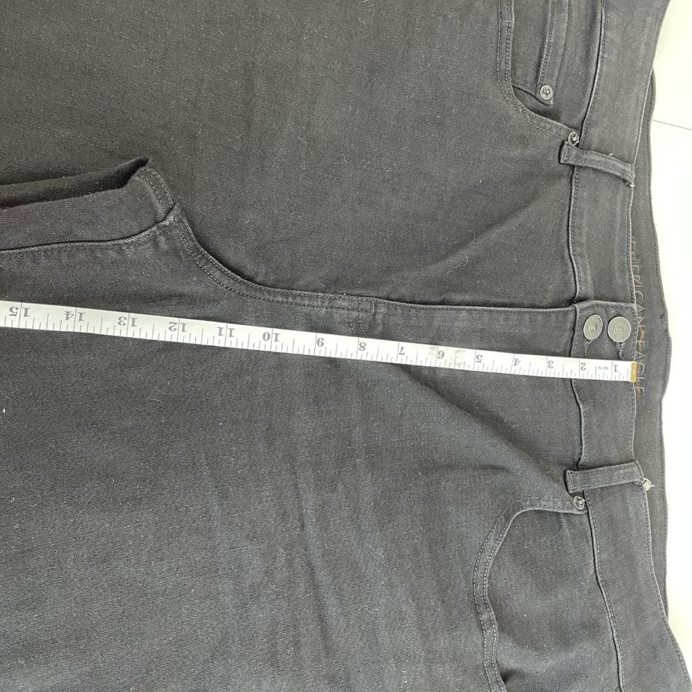 American Eagle Outfitters Artist Flare Black Denim Jeans Womens 22 Short - Picture 10 of 13